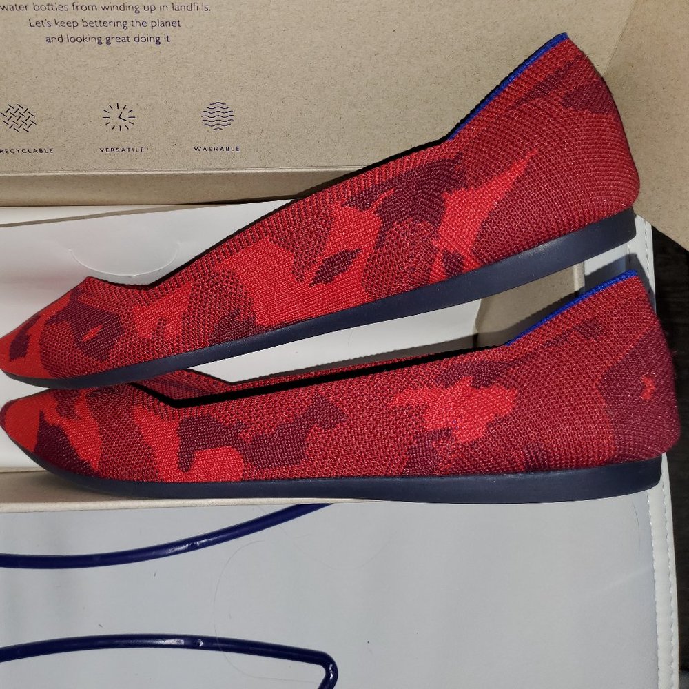 EUC Rothy's Red Camo Points Size 9.5